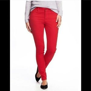 Red Old Navy Rockstar Skinny Jeans